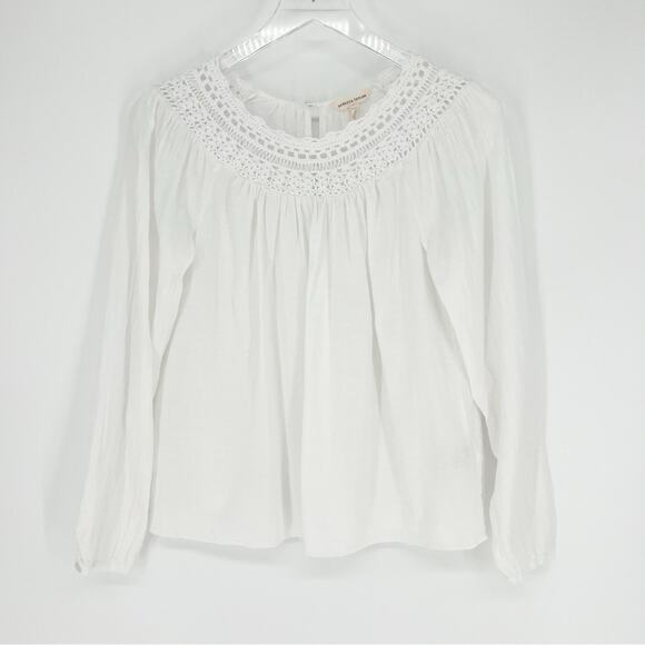 Rebecca Taylor Crochet Detail Blouse 0 White - Picture 1 of 5
